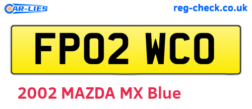 FP02WCO are the vehicle registration plates.