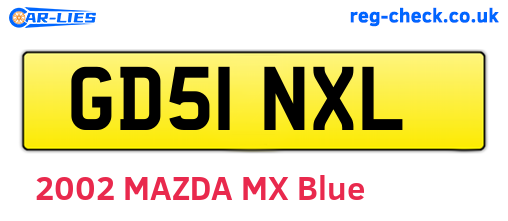 GD51NXL are the vehicle registration plates.