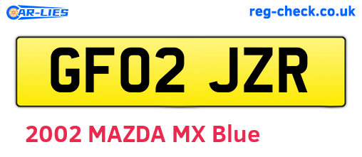GF02JZR are the vehicle registration plates.