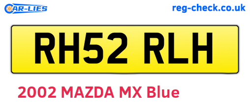 RH52RLH are the vehicle registration plates.