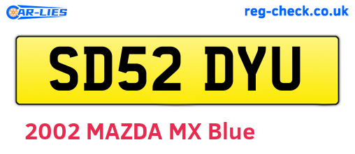 SD52DYU are the vehicle registration plates.