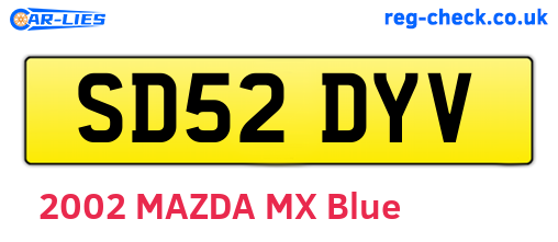 SD52DYV are the vehicle registration plates.