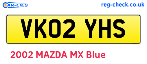 VK02YHS are the vehicle registration plates.