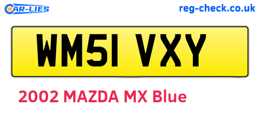 WM51VXY are the vehicle registration plates.