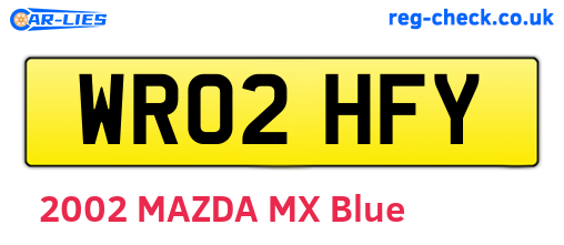 WR02HFY are the vehicle registration plates.