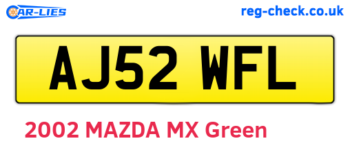 AJ52WFL are the vehicle registration plates.