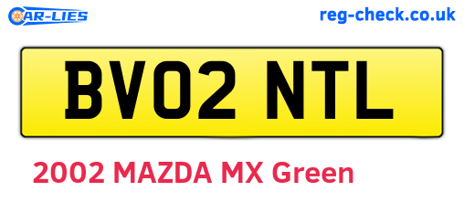 BV02NTL are the vehicle registration plates.
