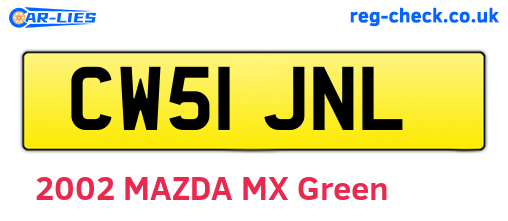CW51JNL are the vehicle registration plates.