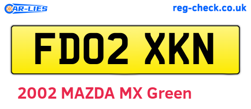 FD02XKN are the vehicle registration plates.