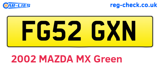 FG52GXN are the vehicle registration plates.