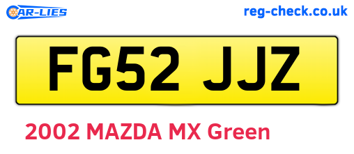 FG52JJZ are the vehicle registration plates.