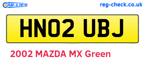 HN02UBJ are the vehicle registration plates.