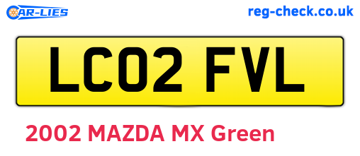 LC02FVL are the vehicle registration plates.