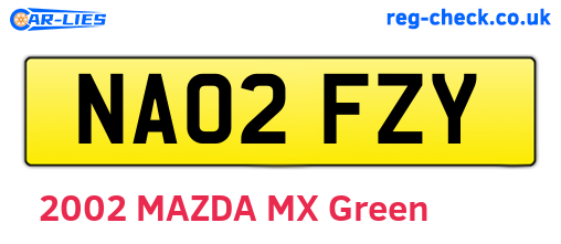NA02FZY are the vehicle registration plates.