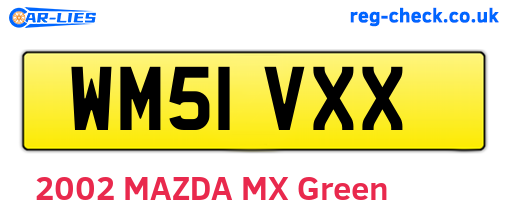 WM51VXX are the vehicle registration plates.