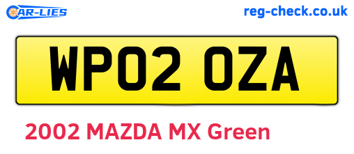 WP02OZA are the vehicle registration plates.