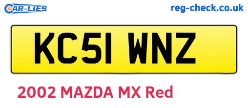 KC51WNZ are the vehicle registration plates.