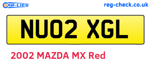 NU02XGL are the vehicle registration plates.