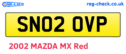 SN02OVP are the vehicle registration plates.