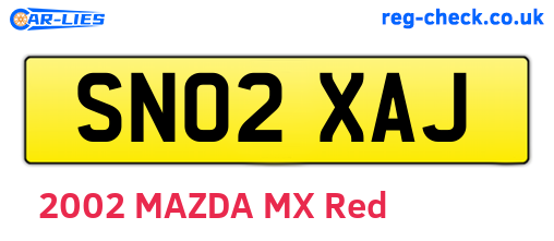 SN02XAJ are the vehicle registration plates.