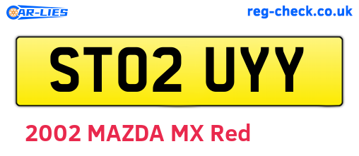 ST02UYY are the vehicle registration plates.