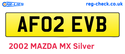 AF02EVB are the vehicle registration plates.