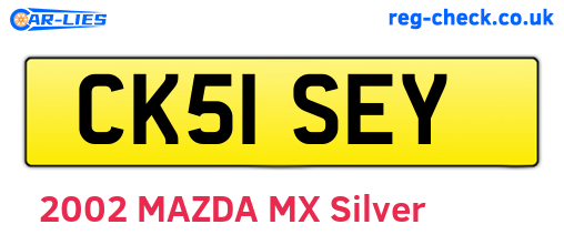 CK51SEY are the vehicle registration plates.