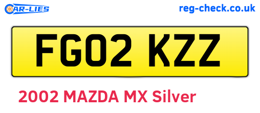 FG02KZZ are the vehicle registration plates.