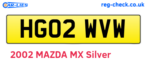 HG02WVW are the vehicle registration plates.