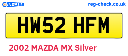 HW52HFM are the vehicle registration plates.