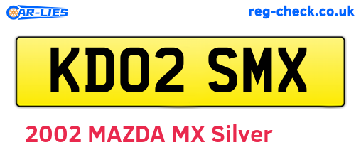 KD02SMX are the vehicle registration plates.