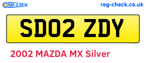 SD02ZDY are the vehicle registration plates.
