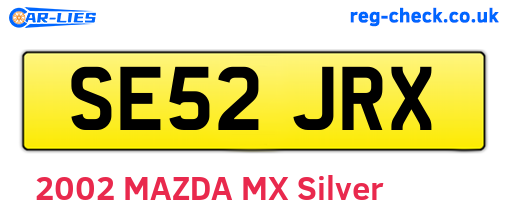 SE52JRX are the vehicle registration plates.