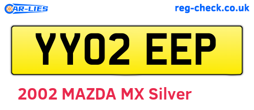 YY02EEP are the vehicle registration plates.