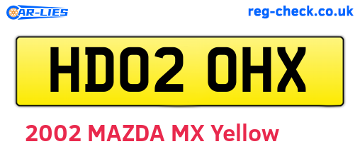 HD02OHX are the vehicle registration plates.
