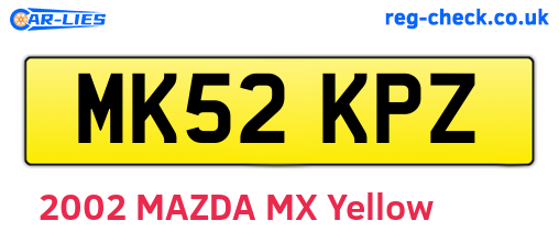 MK52KPZ are the vehicle registration plates.