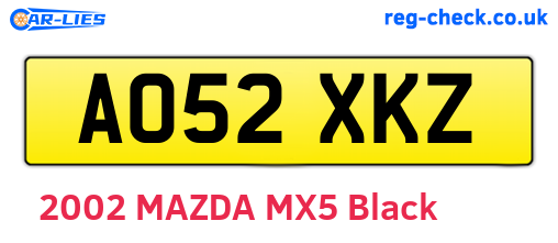 AO52XKZ are the vehicle registration plates.