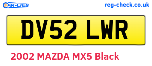 DV52LWR are the vehicle registration plates.