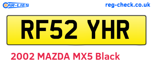 RF52YHR are the vehicle registration plates.