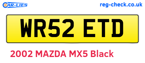 WR52ETD are the vehicle registration plates.