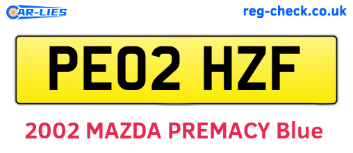 PE02HZF are the vehicle registration plates.