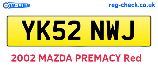 YK52NWJ are the vehicle registration plates.