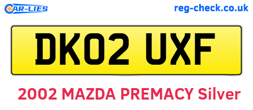 DK02UXF are the vehicle registration plates.