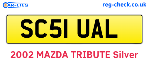 SC51UAL are the vehicle registration plates.