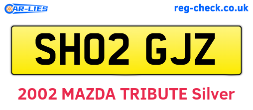 SH02GJZ are the vehicle registration plates.