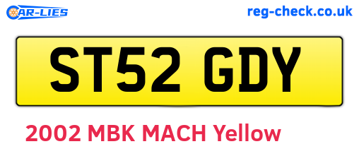 ST52GDY are the vehicle registration plates.