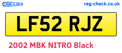 LF52RJZ are the vehicle registration plates.
