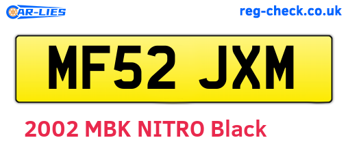 MF52JXM are the vehicle registration plates.