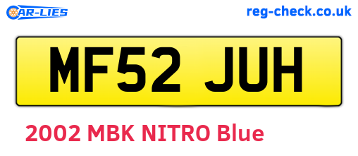 MF52JUH are the vehicle registration plates.