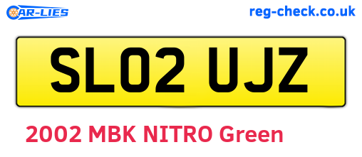 SL02UJZ are the vehicle registration plates.